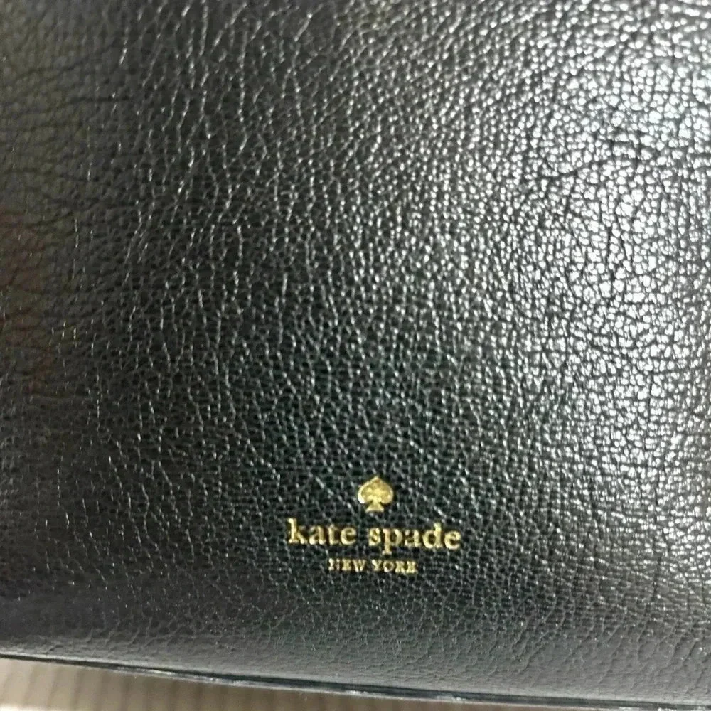 Kate spade black leather shoulder handbag